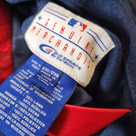 Boston Red Sox Varsity Jacket Leather Wool Embroidered Spellout Logo Mens 2XL - Picture 6 of 14